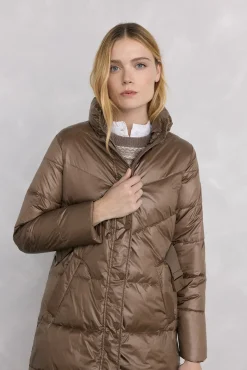 Pedro del Hierro Casacos|Acolchoados E Agasalhos-Parka comprida cinto Verde