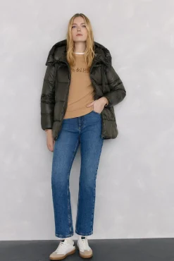 Pedro del Hierro Casacos|Acolchoados E Agasalhos-Parka curta capuz Verde