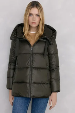 Pedro del Hierro Casacos|Acolchoados E Agasalhos-Parka curta capuz Verde