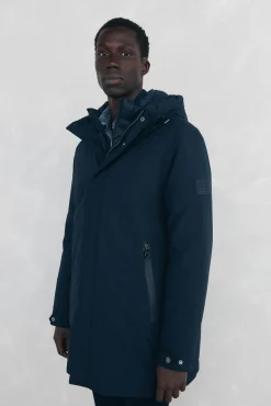 Pedro del Hierro Sobretudos-Parka curta capuz Azul