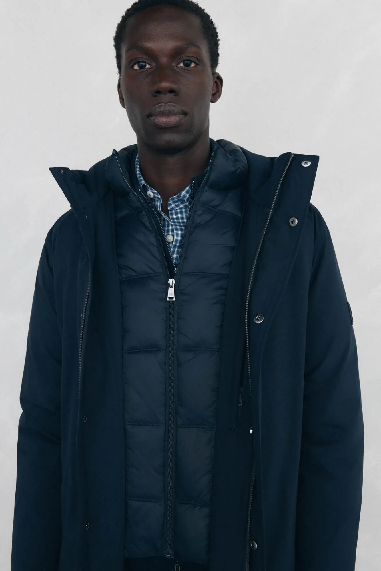 Pedro del Hierro Sobretudos-Parka curta capuz Azul