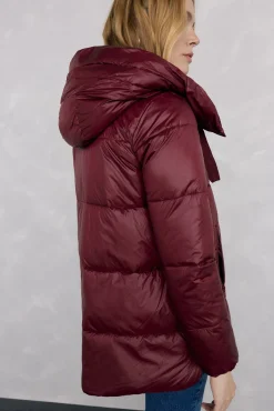 Pedro del Hierro Casacos|Acolchoados E Agasalhos-Parka curta capuz Bordeaux
