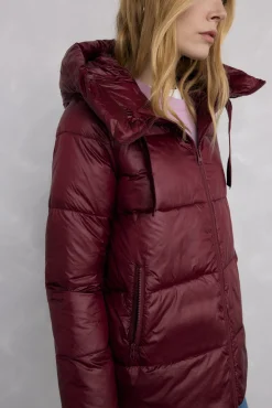 Pedro del Hierro Casacos|Acolchoados E Agasalhos-Parka curta capuz Bordeaux
