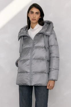 Pedro del Hierro Casacos|Acolchoados E Agasalhos-Parka curta capuz Cizento