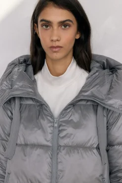 Pedro del Hierro Casacos|Acolchoados E Agasalhos-Parka curta capuz Cizento