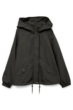 Vero Moda Curve Sobretudos|Casacos-Parka curta com capuz plus size Verde