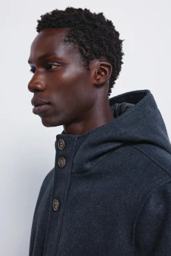 Springfield Sobretudos-Parka curta com efeito de lã azul