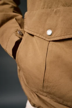 OOTO Sobretudos-Parka curta de algodão Castanho