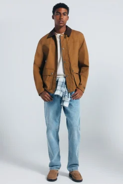 Springfield Sobretudos-Parka curta de gola veludo estampado