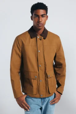 Springfield Sobretudos-Parka curta de gola veludo estampado