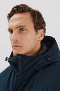 Cortefiel Sobretudos-Parka de 4 bolsos Azul