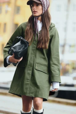 Springfield Casacos-Parka de algodão com capuz Caqui escuro