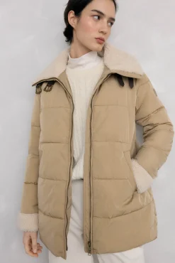 Pedro del Hierro Casacos|Acolchoados E Agasalhos-Parka de borrego lisa Beige