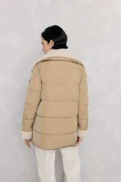 Pedro del Hierro Casacos|Acolchoados E Agasalhos-Parka de borrego lisa Beige