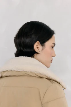 Pedro del Hierro Casacos|Acolchoados E Agasalhos-Parka de borrego lisa Beige