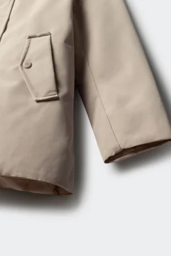 Springfield Kids Sobretudo-Parka de pele com capuz para menina castanho