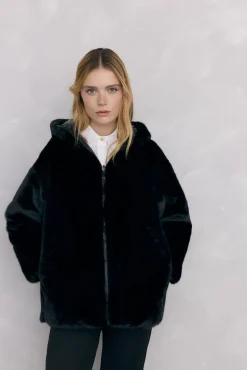 Pedro del Hierro Casacos|Acolchoados E Agasalhos-Parka de pele reversível Preto
