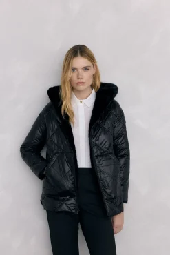 Pedro del Hierro Casacos|Acolchoados E Agasalhos-Parka de pele reversível Preto