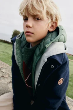 Springfield Kids Sobretudos-Parka de tecido infantil azul