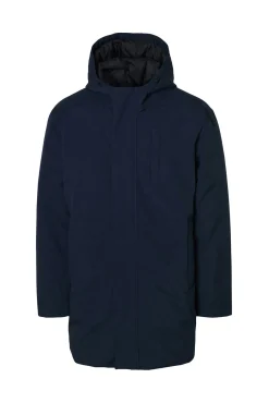 Selected Sobretudos-Parka impermeável com capuz Azul