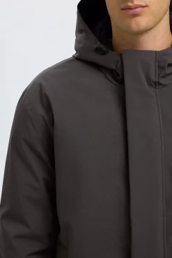 Selected Sobretudos-Parka impermeável com capuz Cinzento