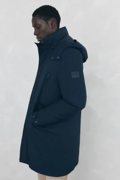 Pedro del Hierro Sobretudos-Parka longa com capuz e vista Azul