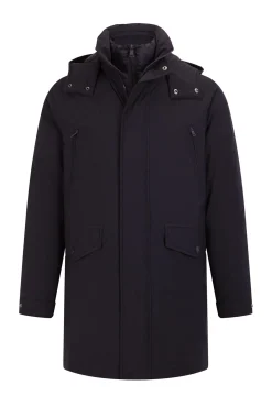 Pedro del Hierro Sobretudos-Parka longa com capuz e vista Azul