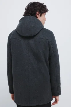 Springfield Sobretudos-Parka longa com efeito de lã cinzento