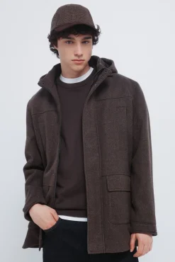 Springfield Sobretudos-Parka longa com efeito de lã cru