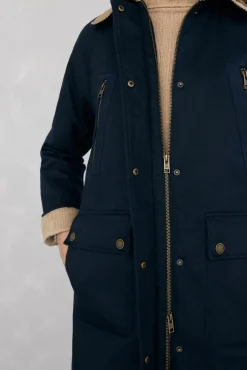 Pedro del Hierro Casacos-Parka longa encerada Azul