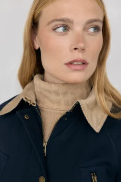 Pedro del Hierro Casacos-Parka longa encerada Azul