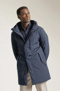 PuroEGO Sobretudos-Parka técnica com capuz de areia Azul