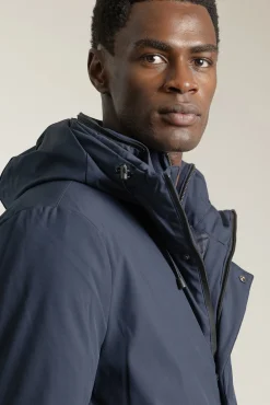 PuroEGO Sobretudos-Parka técnica com capuz de areia Azul