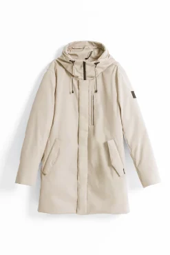 PuroEGO Sobretudos-Parka técnica com capuz de areia Castanho