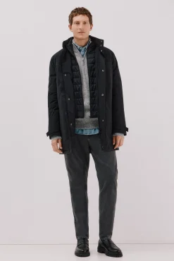 Cortefiel Sobretudos-Parka técnica com vistas removíveis Preto