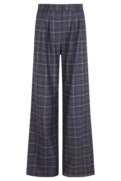 Hoss Intropia Calças|Fatos-Patricia. Calças xadrez Azul