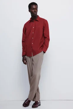Springfield Camisas-Peça oxford tingida vermelho