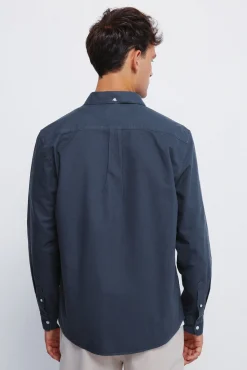 Springfield Camisas-Peça oxford tingida azul