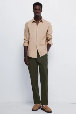 Springfield Camisas-Peça oxford tingida castanho