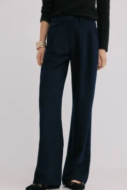 Hoss Intropia Calças-Peggy. Calças com pregas Azul