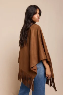 Slowlove Sobretudos-pele poncho de pele sintética Tostado