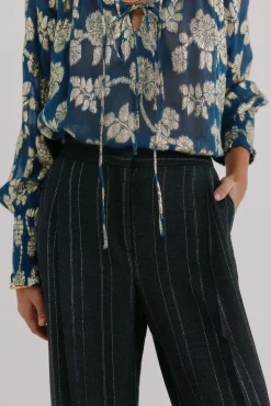 Hoss Intropia Calças-Pietra. Riscas calça Cinzento