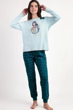Admas Pijamas-Pijama A Night´S Quest para Mulher SANTORO GORJUSS azul