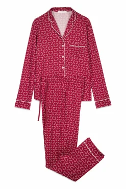 Women'secret Pijamas-Pijama camiseiro com de coração vermelho estampado