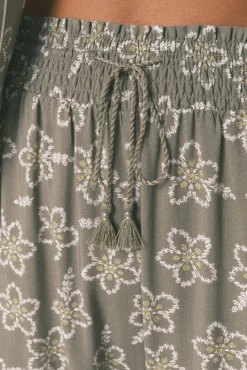 Women'secret Pijamas-Pijama capri de viscose com flores cáqui bege