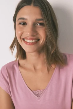 Women'secret Pijamas-Pijama Capri de viscose com soft touch rosa