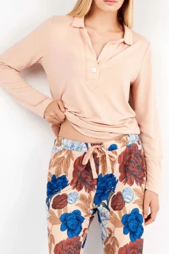 Gisela Pijamas-Pijama com estampado floral rosa