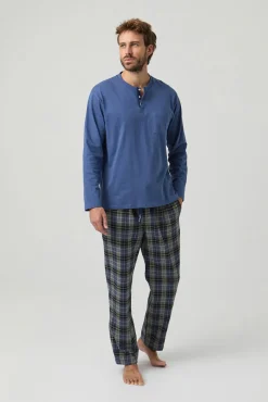 Kiff-Kiff Pijamas-Pijama combinado Kiff Kiff 100% algodão azul