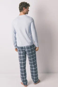 Women'secret Pijamas-Pijama comprido 100% algodão Coyote azul