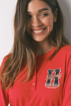 Women'secret Pijamas-Pijama comprido 100% algodão estampado xadrez 